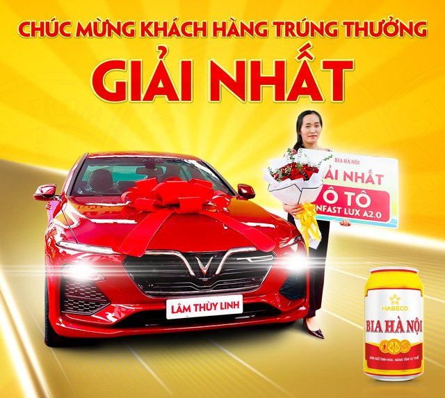 Bia Hà Nội trao giải 1 xe ô tô Vinfast Lux A2.0 cho một khách hàng tại Hà Nội - Ảnh 2.